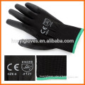 CE Approved 13G Black PU Nylon/Polyurethane Gloves for Electronics Assembly